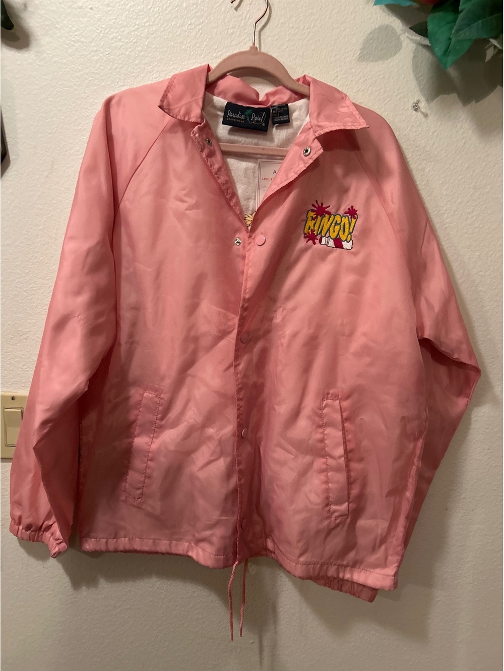 Paradise Point Pink Bingo Embroidered Jacket Size S